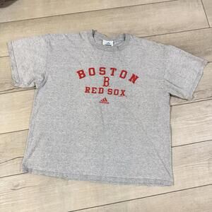Vintage 2001  Boston Red Sox Gray Adidas Graphic Sho Sleeve T-shirt Size XL Y2K